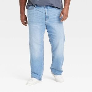 Men's Big & Tall Relaxed Fit Jeans, Size 46x30, Light Wash Blue, NWT